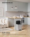 Cos de gunoi cu pedala 20 L, Songmics, inchidere soft close, 36.6x30x42.5 cm, inox, argintiu