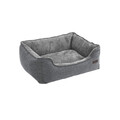 Pat pentru caini M, Feandrea, husa detasabila, max 13 kg, 70x55x21 cm, metal/tesatura Oxford, gri