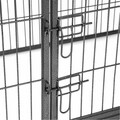 Tarc pentru caini din 8 panouri de fier, Feandrea, pliabil, 240x80x80 cm, gri