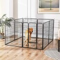 Tarc pentru caini din 8 panouri de fier, Feandrea, pliabil, 240x80x80 cm, gri