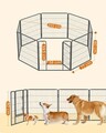 Tarc pentru caini din 8 panouri de fier, Feandrea, pliabil, 240x80x80 cm, gri