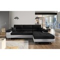 Coltar extensibil dreapta 4 locuri ELTAP, Armd-05, Armando, 289x203x85 cm, lemn/poliester, negru/alb