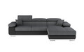 Coltar extensibil dreapta 4 locuri ELTAP, Armd-06, Armando, 289x203x85 cm, lemn/poliester, gri deschis/negru