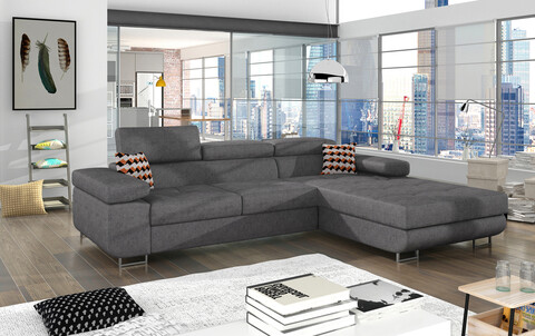 Coltar extensibil dreapta 4 locuri ELTAP, Armd-07, Armando, 289x203x85 cm, lemn/poliester, gri/multicolor