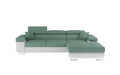 Coltar extensibil dreapta 4 locuri ELTAP, Armd-09, Armando, 289x203x85 cm, lemn/poliester, verde/alb