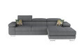 Coltar extensibil dreapta 4 locuri ELTAP, Armd-12, Armando, 289x203x85 cm, lemn/poliester, gri/verde