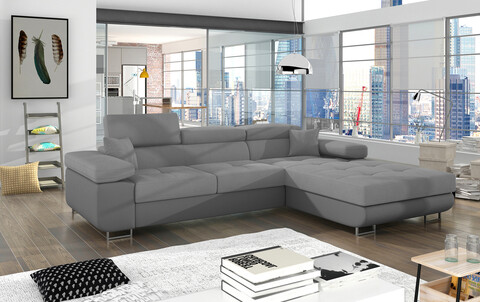 Coltar extensibil dreapta 4 locuri ELTAP, Armd-31, Armando, 289x203x85 cm, lemn/poliester, gri deschis/gri