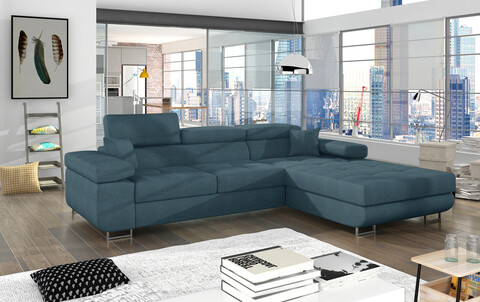 Coltar extensibil dreapta 4 locuri ELTAP, Armd-46, Armando, 289x203x85 cm, lemn/poliester, albastru