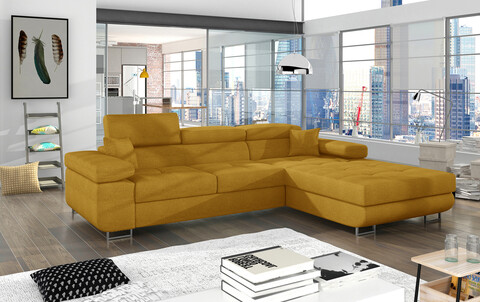 Coltar extensibil dreapta 4 locuri ELTAP, Armd-51, Armando, 289x203x85 cm, lemn/poliester, galben