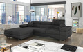 Coltar extensibil stanga 4 locuri ELTAP, Armd-61, Armando, 289x203x85 cm, lemn/poliester, gri inchis