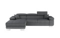 Coltar extensibil stanga 4 locuri ELTAP, Armd-81, Armando, 289x203x85 cm, lemn/poliester, gri inchis