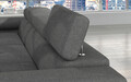 Coltar extensibil stanga 4 locuri ELTAP, Armd-81, Armando, 289x203x85 cm, lemn/poliester, gri inchis