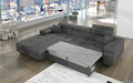Coltar extensibil stanga 4 locuri ELTAP, Armd-81, Armando, 289x203x85 cm, lemn/poliester, gri inchis