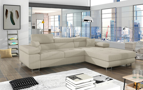 Coltar extensibil dreapta 4 locuri ELTAP, Armd-367, Armando, 289x203x85 cm, lemn/poliester, bej deschis