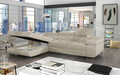 Coltar extensibil stanga 4 locuri ELTAP, Armd-366, Armando, 289x203x85 cm, lemn/poliester, bej deschis