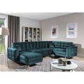 Coltar extensibil reversibil 5 locuri ELTAP, AsdU-57, Asgard, 326x202x93 cm, lemn/poliester, verde