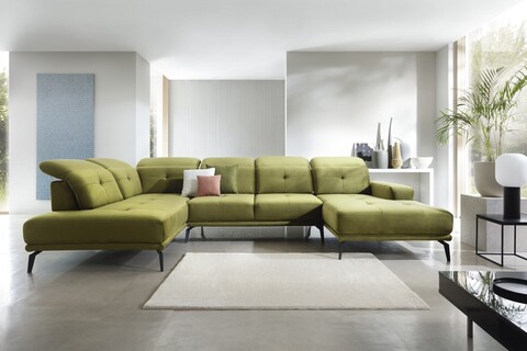 Coltar stanga 6 locuri ELTAP, LT-33LO, Bretan, 350x205x107 cm, lemn/poliester, verde olive