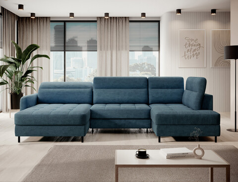 Coltar extensibil stanga 4 locuri ELTAP, LT-40TOS, Berrto, 306x165x100 cm, lemn/poliester, albastru