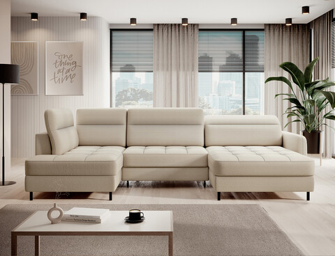 Coltar extensibil dreapta 4 locuri ELTAP, RT-18MAN, Berrto, 306x165x100 cm, lemn/poliester, bej