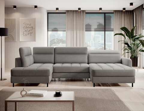 Coltar extensibil dreapta 4 locuri ELTAP, RT-04RAQ, Berrto, 306x165x100 cm, lemn/poliester, gri inchis