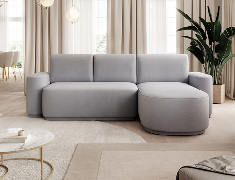 Coltar extensibil dreapta 4 locuri ELTAP, Aurumm, 285x180x92 cm, lemn/poliester, gri inchis