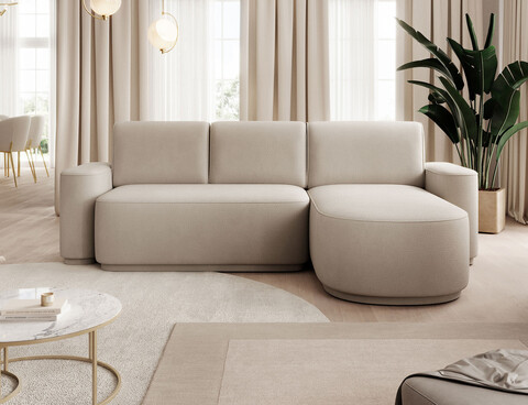 Coltar extensibil dreapta 4 locuri ELTAP, Aurumm, 285x180x92 cm, lemn/poliester, bej