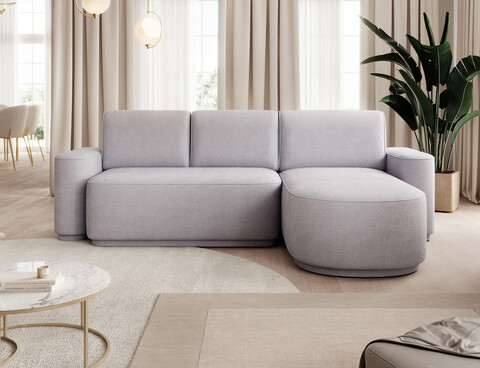 Coltar extensibil dreapta 4 locuri ELTAP, Aurumm, 285x180x92 cm, lemn/poliester, gri