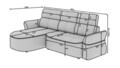 Coltar extensibil stanga 3 locuri ELTAP, Beneth, 301x185x115 cm, lemn/poliester, gri deschis