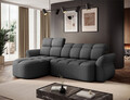 Coltar extensibil stanga 3 locuri ELTAP, Beneth, 301x185x115 cm, lemn/poliester, gri inchis