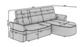 Coltar extensibil dreapta 3 locuri ELTAP, Beneth, 301x185x115 cm, lemn/poliester, alb