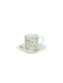 Set 2 cesti cu farfurie pentru cafea, Aria, Brandani, D11x6 cm, portelan New Bone China