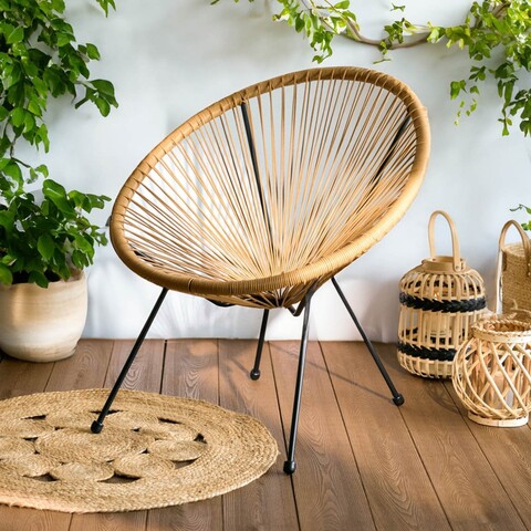 Scaun pentru gradina Acapulco Fiesta, Homla, 71x71x80 cm, metal/plastic, natur