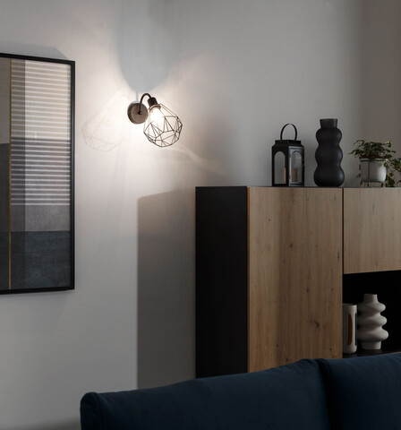 Aplica de perete ELTAP, Bendinni, 19x30x26 cm, 1xE27, 15W, otel, negru