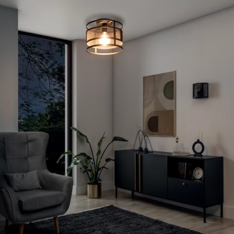 Plafoniera ELTAP, Gormar, 30x23 cm, 1xE27, 15W, otel, negru