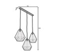Lustra ELTAP, Bendinni, 74x19x110 cm, 3xE27, 15W, otel, negru