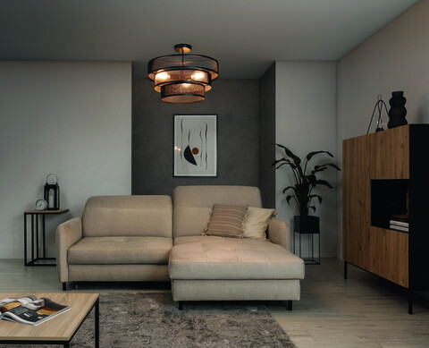 Plafoniera ELTAP, CE3B-B, Orabela, 55x32 cm, 3xE27, 15W, otel, negru