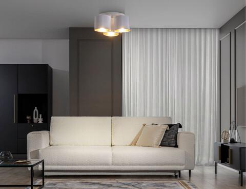 Plafoniera ELTAP, Vespillo, 45x18 cm, 3xE27, 15W, otel/PVC, alb/auriu