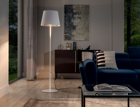 Lampadar ELTAP, Vespillo, 38x154 cm, 1xE27, 15W, otel/PVC, alb/auriu