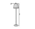 Lampadar ELTAP, Vespillo, 38x154 cm, 1xE27, 15W, otel/PVC, alb/auriu