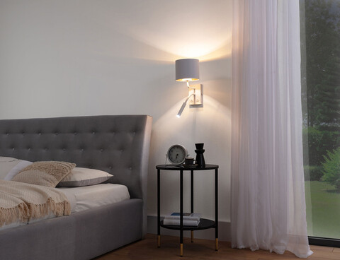 Aplica de perete ELTAP, LA-VES-SC2-WG, Vespillo, 26x18x38 cm, 1xE27, 1xG9, 15W/8W, otel/PVC, alb/auriu