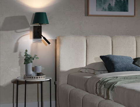 Aplica de perete ELTAP, Vespillo, 26x18x38 cm, 1xE27, 1xG9, 15W/8W, otel/PVC, verde/auriu