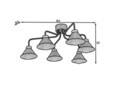 Lustra ELTAP, Detmer, 86x32 cm, 6xE27, 15W, otel, negru/auriu