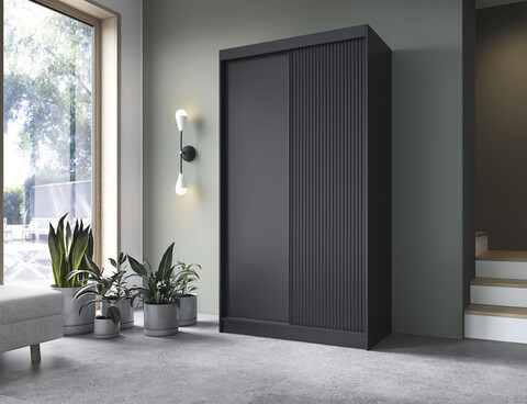 Dulap pentru haine ELTAP, Prescco II, 120x60x220 cm, MDF/ABS, negru