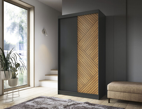 Dulap pentru haine ELTAP, Marrphy II, 120x60x220 cm, MDF/ABS, negru/maro