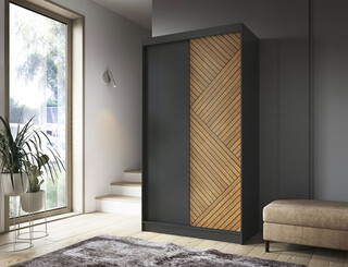 120x60x220 cm, Negru/Maro