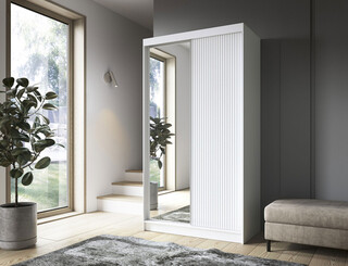 120x60x220 cm, Alb, Cu oglinda