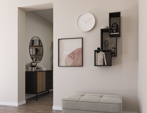 Raft de perete ELTAP, Alitty, 96x25x46 cm, PAL/PVC, negru