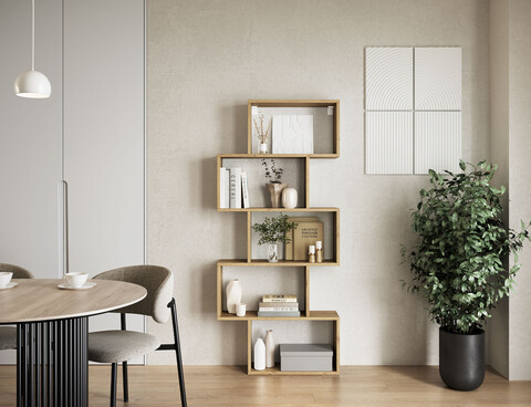 Raft de perete ELTAP, Shellf, 80x20x180 cm, PAL/PVC, stejar