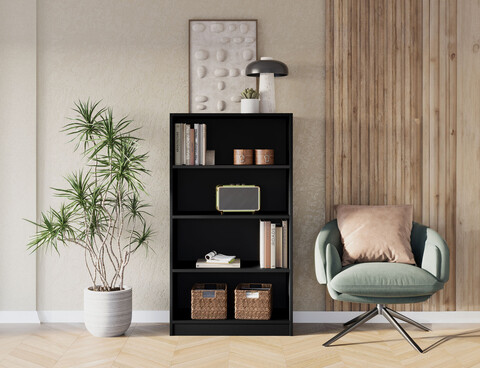 Raft de perete ELTAP, Pocett, 80x40x146 cm, PAL/PVC, negru