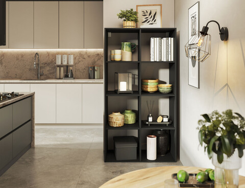 Raft de perete ELTAP, Postto, 80x40x150 cm, PAL/PVC, negru